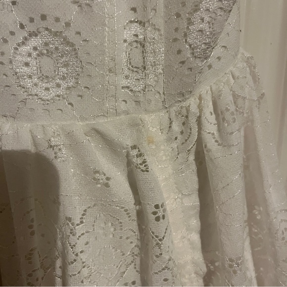 Dark in Love white eyelet high low midi dress w cross charm - Picture 4 of 6